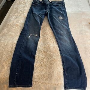 Distressed Blue Jeans y2k banana republic heritage low waisted jeans 10